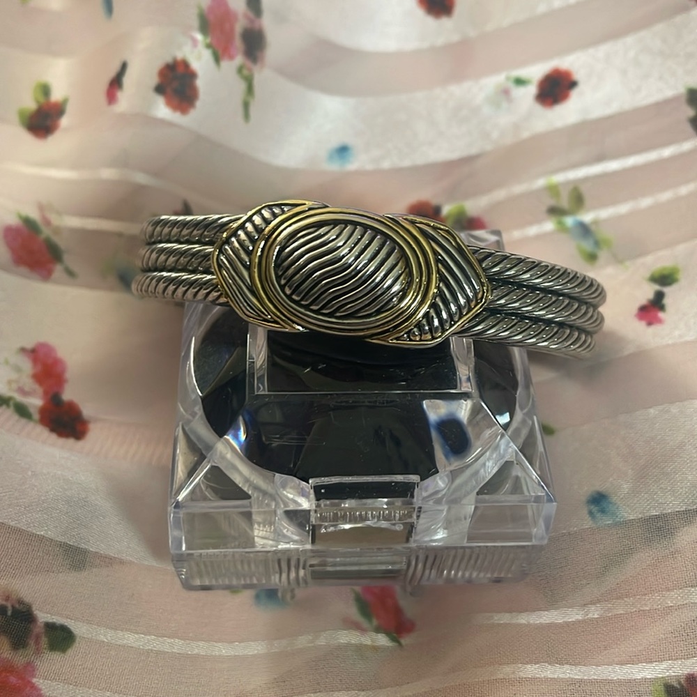 Vintage Gold & Silver Braided Bangle
